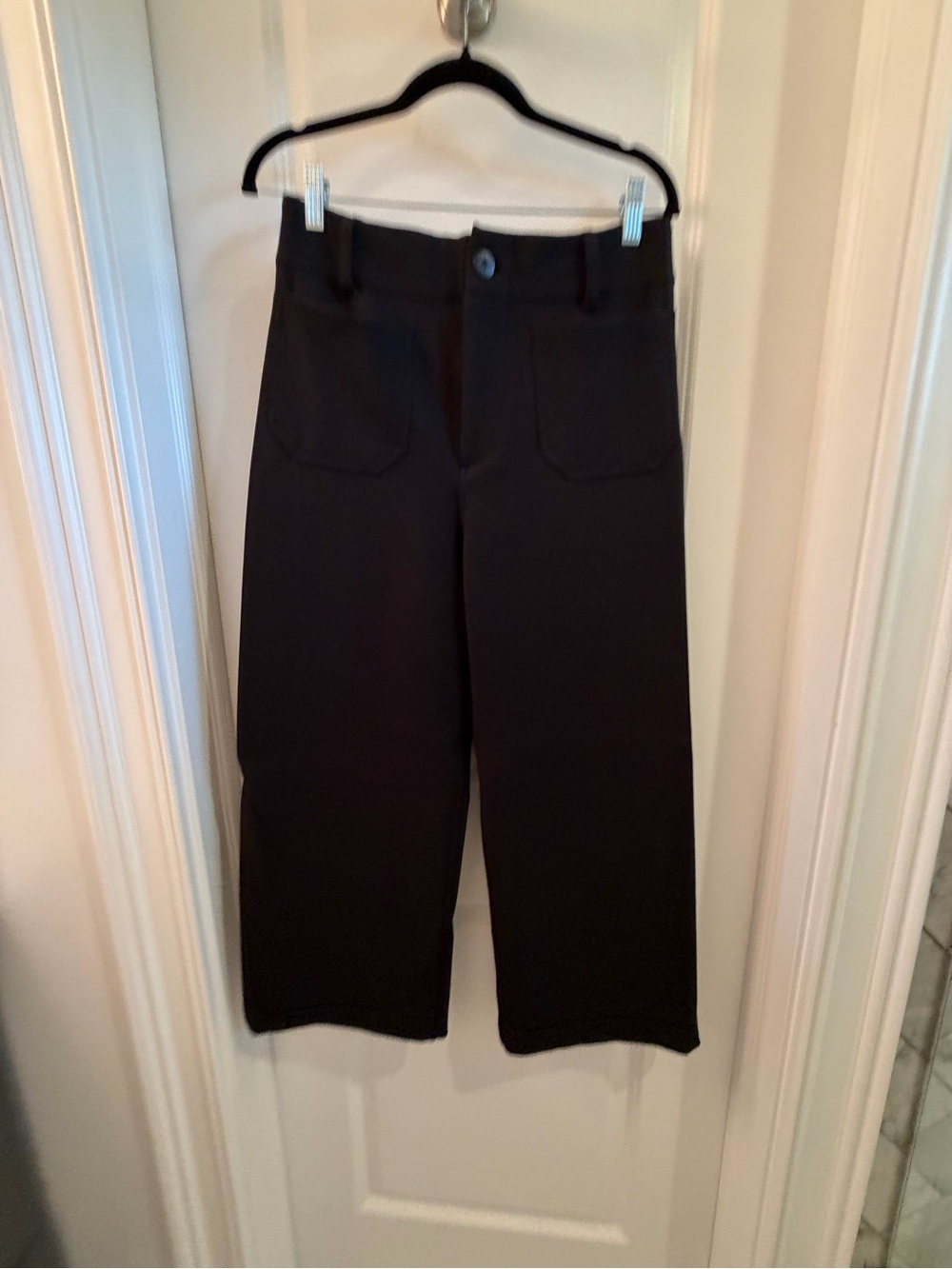 Maeve Black Wide-Leg Crop Pants